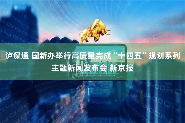 泸深通 国新办举行高质量完成“十四五”规划系列主题新闻发布会 新京报